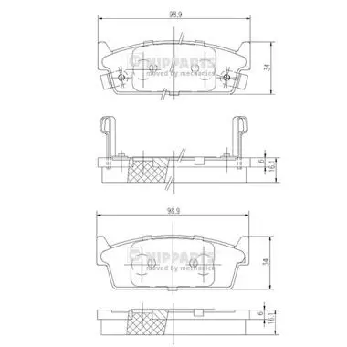 Handler.Part Brake pad set, disc brake NIPPARTS J3611024 1