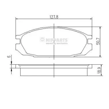 Handler.Part Brake pad set, disc brake NIPPARTS J3611032 1