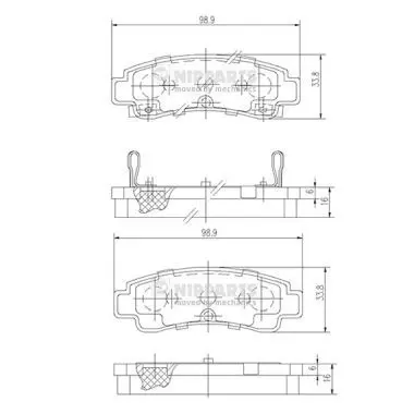 Handler.Part Brake pad set, disc brake NIPPARTS J3611033 1