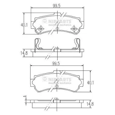 Handler.Part Brake pad set, disc brake NIPPARTS J3611039 1