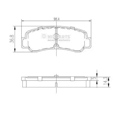 Handler.Part Brake pad set, disc brake NIPPARTS J3612007 1