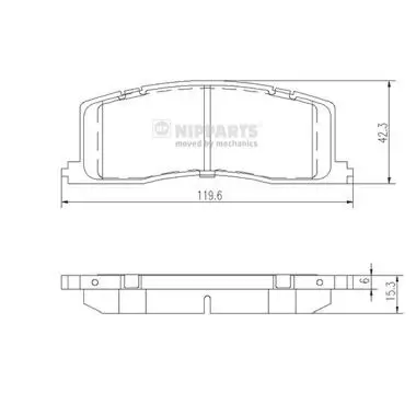 Handler.Part Brake pad set, disc brake NIPPARTS J3612011 1