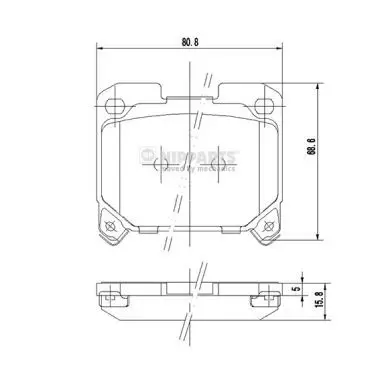 Handler.Part Brake pad set, disc brake NIPPARTS J3612015 1