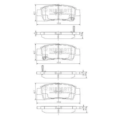 Handler.Part Brake pad set, disc brake NIPPARTS J3612019 1