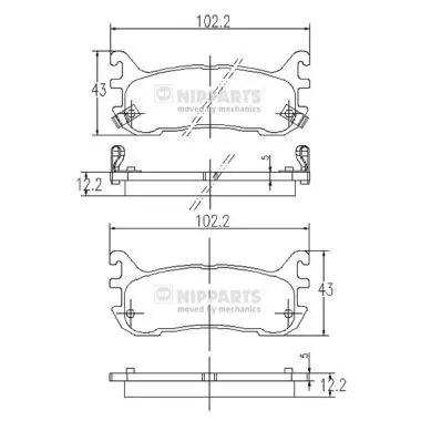 Handler.Part Brake pad set, disc brake NIPPARTS J3613012 1