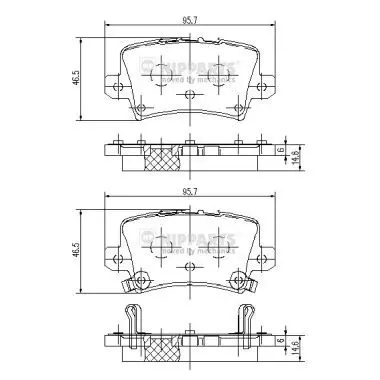 Handler.Part Brake pad set, disc brake NIPPARTS J3614018 1