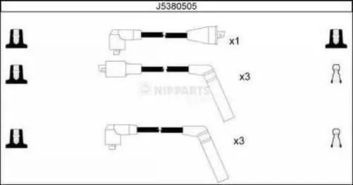 Handler.Part Ignition cable kit NIPPARTS J5380505 1