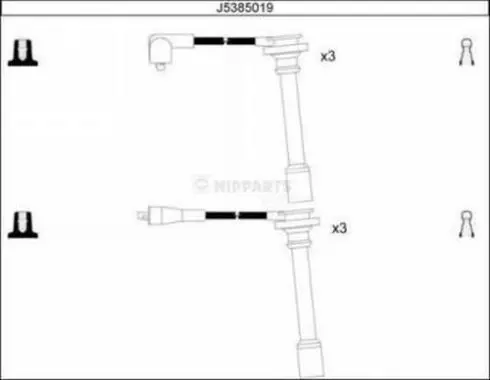 Handler.Part Ignition cable kit NIPPARTS J5385019 1