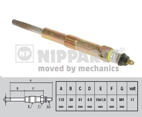 Handler.Part Glow plug NIPPARTS J5710501 1