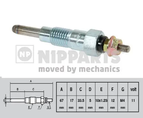 Handler.Part Glow plug NIPPARTS J5711007 1