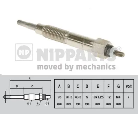 Handler.Part Glow plug NIPPARTS J5712004 1