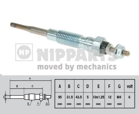 Handler.Part Glow plug NIPPARTS J5712006 1