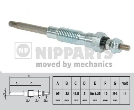 Handler.Part Glow plug NIPPARTS J5712008 1