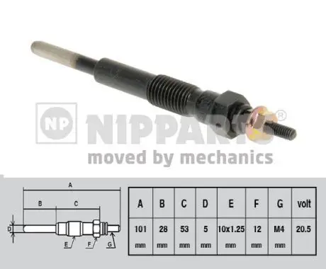 Handler.Part Glow plug NIPPARTS J5712010 1