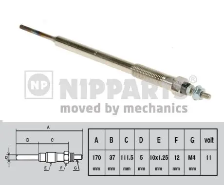 Handler.Part Glow plug NIPPARTS J5712015 1