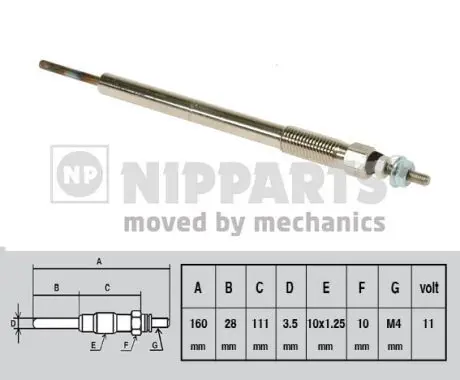 Handler.Part Glow plug NIPPARTS J5712024 1