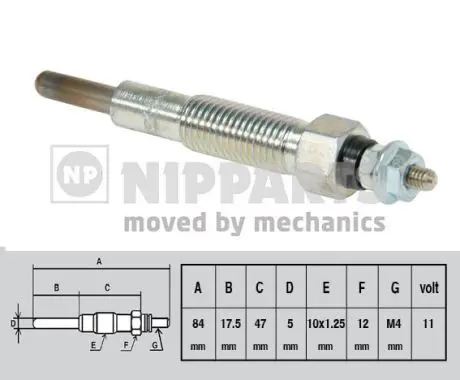 Handler.Part Glow plug NIPPARTS J5713011 1