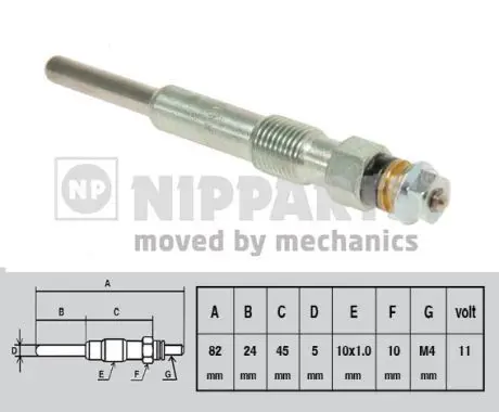 Handler.Part Glow plug NIPPARTS J5714000 1