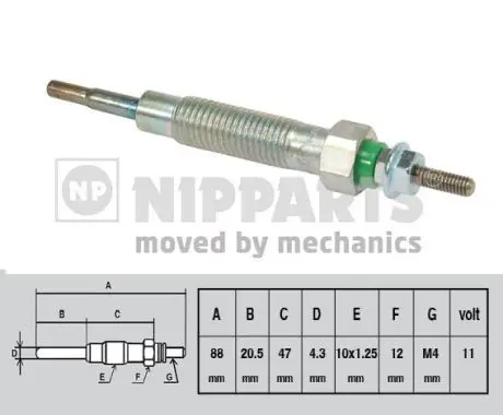 Handler.Part Glow plug NIPPARTS J5715011 1