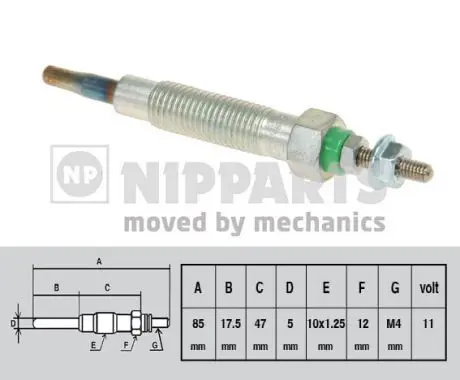 Handler.Part Glow plug NIPPARTS J5715012 1