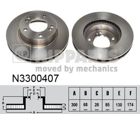 Handler.Part Brake disc NIPPARTS N3300407 1