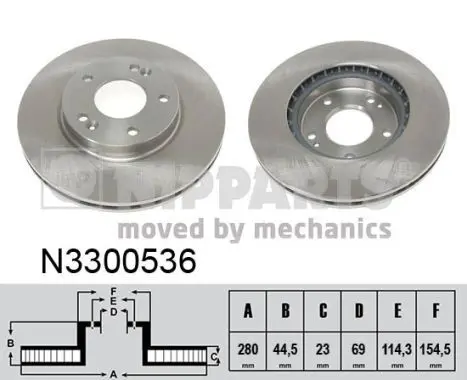 Handler.Part Brake disc NIPPARTS N3300536 1