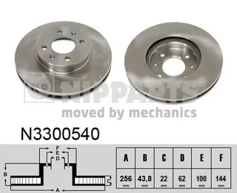 Handler.Part Brake disc NIPPARTS N3300540 1