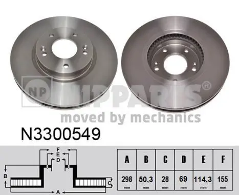 Handler.Part Brake disc NIPPARTS N3300549 1