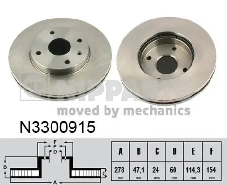 Handler.Part Brake disc NIPPARTS N3300915 1