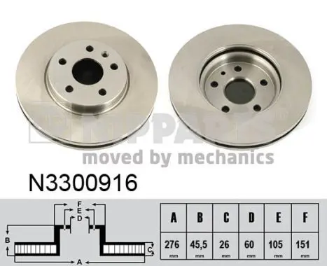 Handler.Part Brake disc NIPPARTS N3300916 1