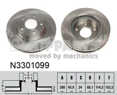 Handler.Part Brake disc NIPPARTS N3301099 1