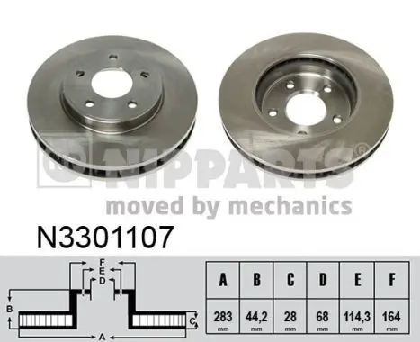 Handler.Part Brake disc NIPPARTS N3301107 1