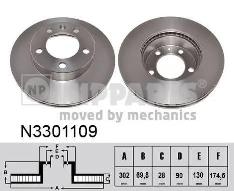 Handler.Part Brake disc NIPPARTS N3301109 1