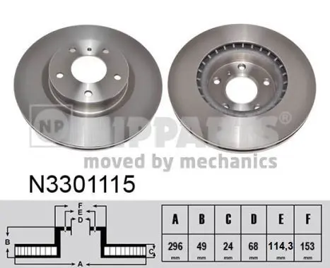 Handler.Part Brake disc NIPPARTS N3301115 1