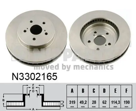 Handler.Part Brake disc NIPPARTS N3302165 1