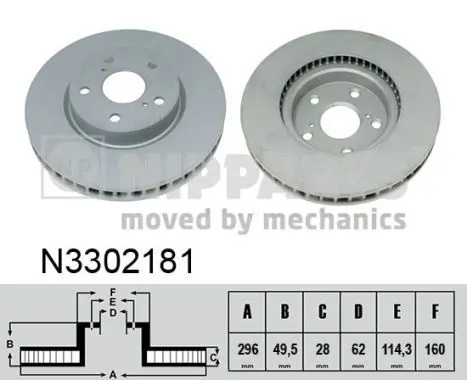 Handler.Part Brake disc NIPPARTS N3302181 1