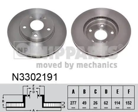 Handler.Part Brake disc NIPPARTS N3302191 1