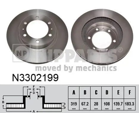 Handler.Part Brake disc NIPPARTS N3302199 1