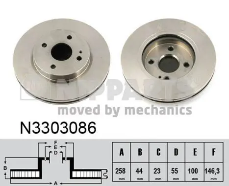 Handler.Part Brake disc NIPPARTS N3303086 1