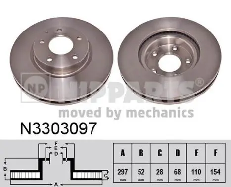 Handler.Part Brake disc NIPPARTS N3303097 1