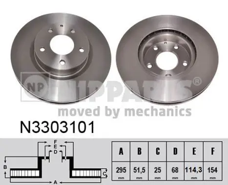 Handler.Part Brake disc NIPPARTS N3303101 1