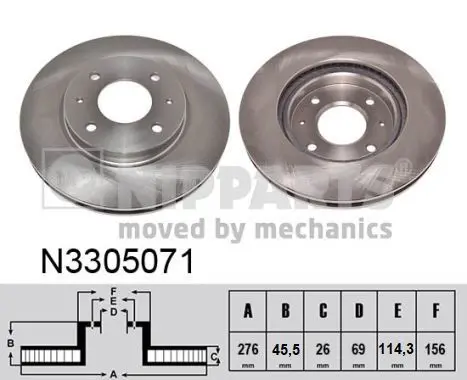 Handler.Part Brake disc NIPPARTS N3305071 1