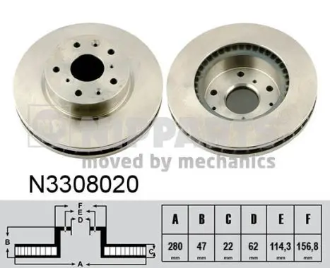 Handler.Part Brake disc NIPPARTS N3308020 1