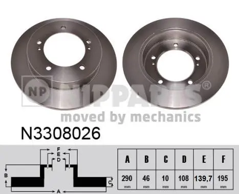 Handler.Part Brake disc NIPPARTS N3308026 1