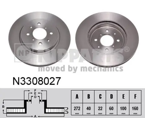 Handler.Part Brake disc NIPPARTS N3308027 1