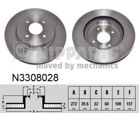 Handler.Part Brake disc NIPPARTS N3308028 1