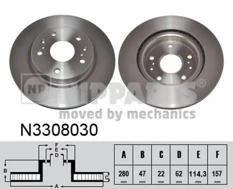 Handler.Part Brake disc NIPPARTS N3308030 1