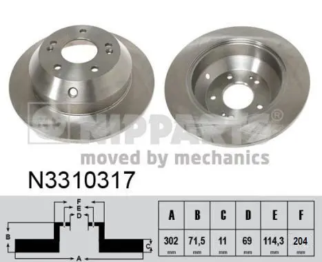 Handler.Part Brake disc NIPPARTS N3310317 1