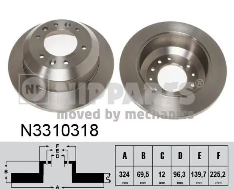 Handler.Part Brake disc NIPPARTS N3310318 1