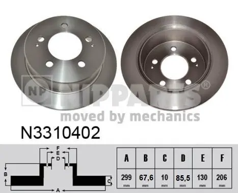 Handler.Part Brake disc NIPPARTS N3310402 1